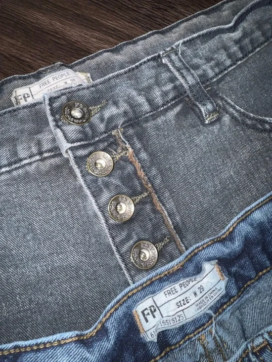 Free People High-Rise Button-Fly Jeans in Washed Gray - Picture 6 of 6